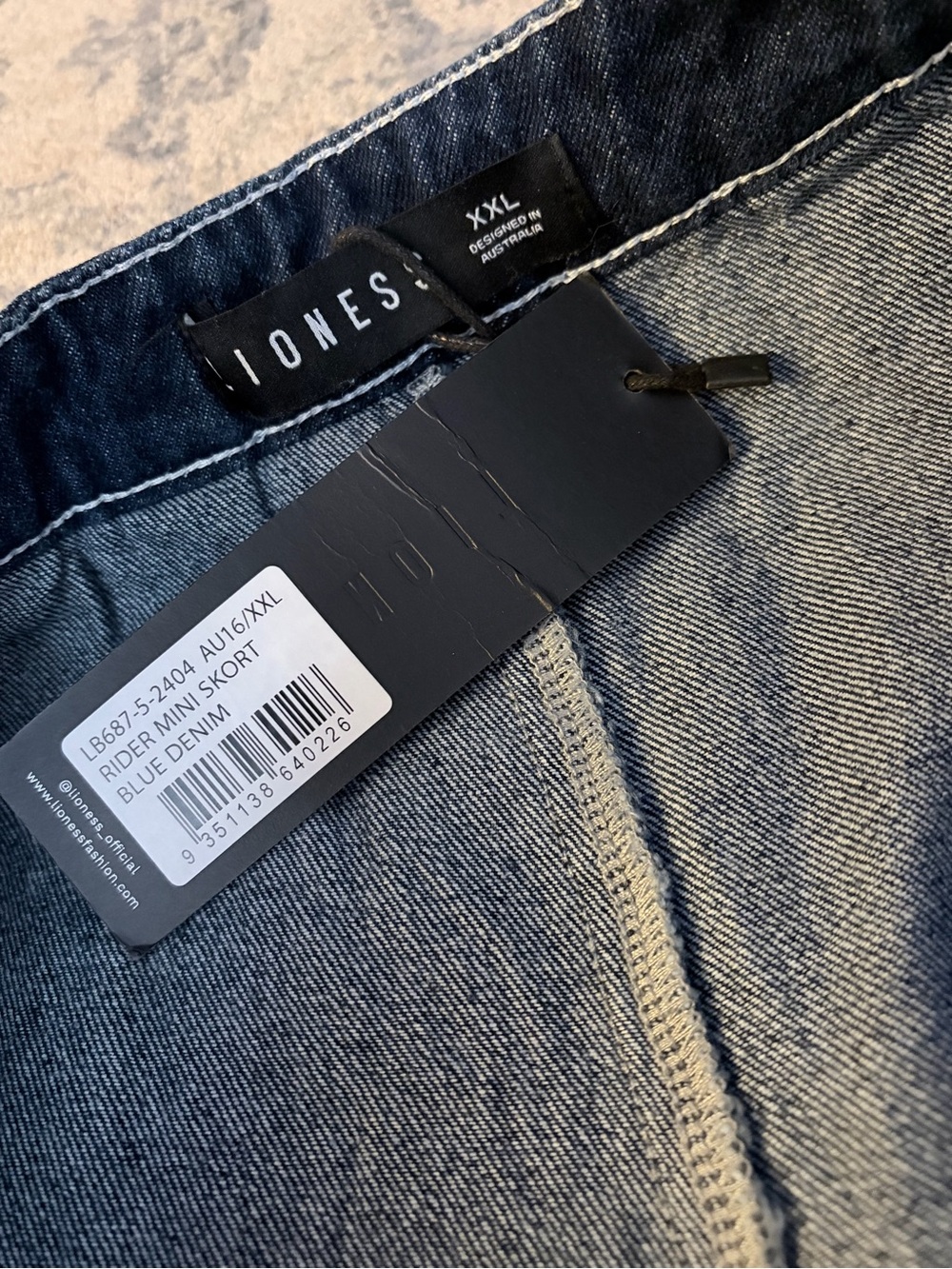 Lioness Rider Mini Skort NWT XXL Blue Denim - Picture 7 of 10